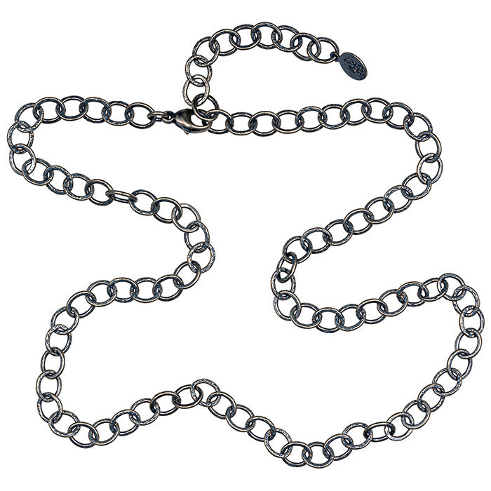 Textured Silver Cable Chain 20"