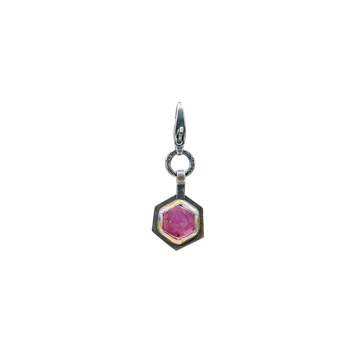 Pink Tourmaline And Ruby - Charms And Chain Sold Separately