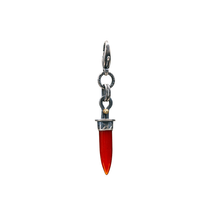 Carnelian Charm - Sterling Silver + 18k Gold