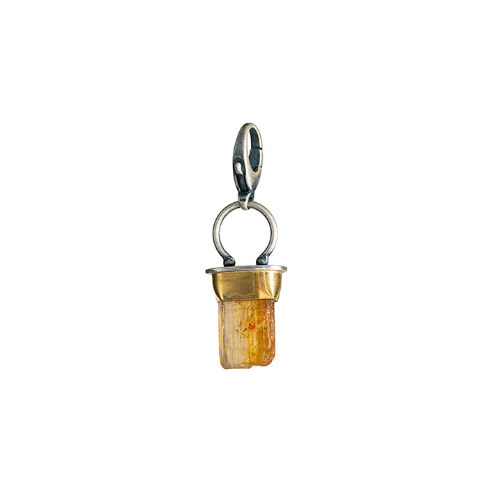 Imperial Topaz Crystal Charm - Sterling Silver + 22k Gold