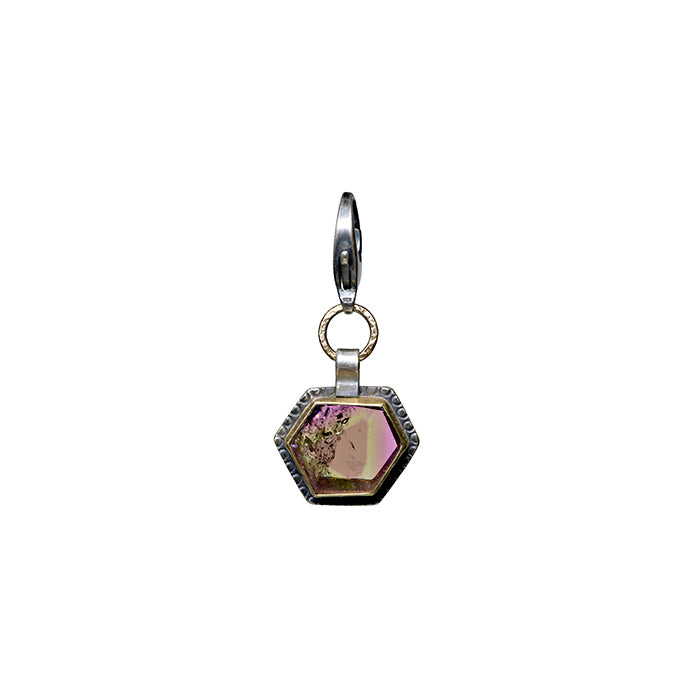 Tourmaline Charm - Sterling Silver + 22k Gold