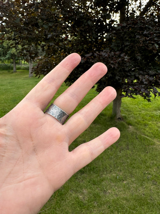 Statement Ring With Aquamarine and Montana Jade - size 9.5