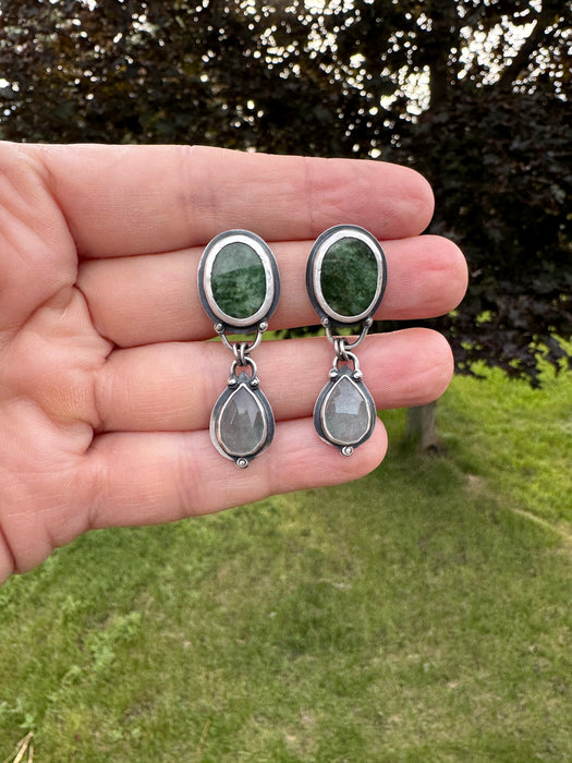 Montana Jade And Aquamarine Earrings