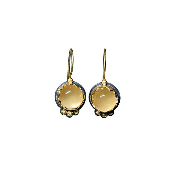 Heliodore Earrings - Sterling + 22k +18k Gold