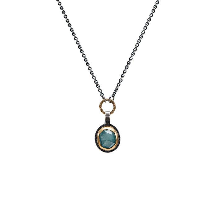 Grandadierite Necklace - Sterling + 22k + 18k Gold