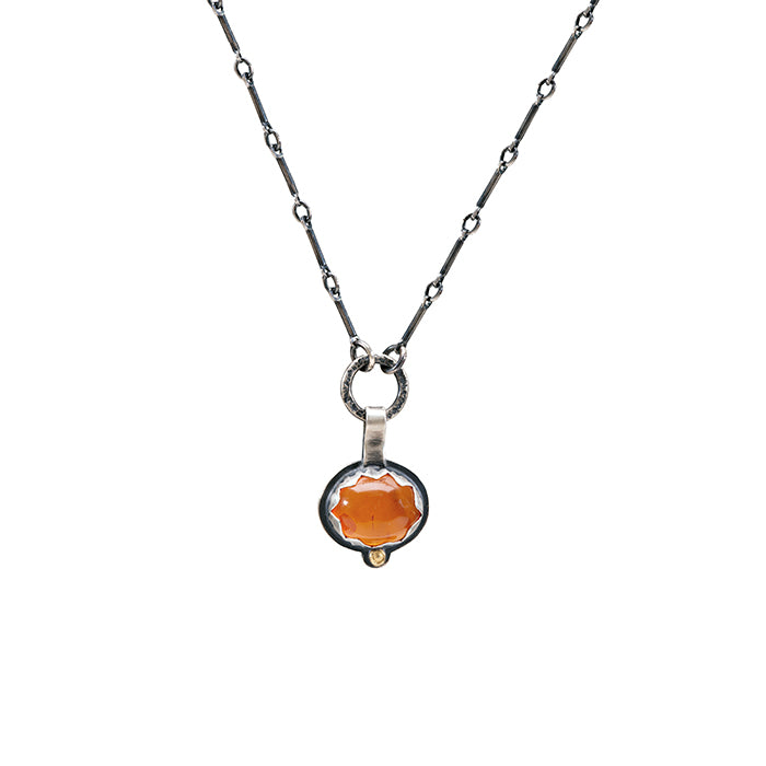 Carnelian Necklace - Sterling + 18k Gold