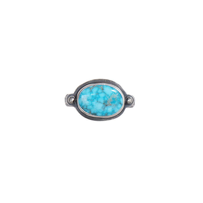 White Water Turquoise Ring in Sterling Silver