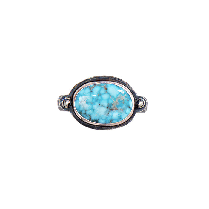 White Water Turquoise Ring in Sterling Silver